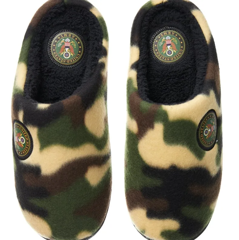 Men's Plush US Army Camo Slippers