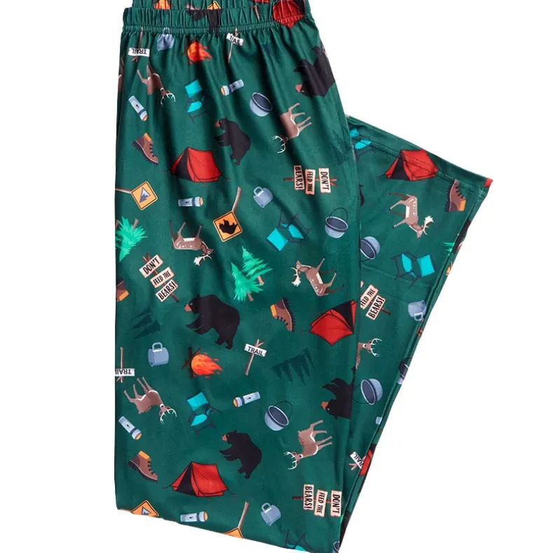 Men's Printed Pajama Lounge Pants Camping Theme
