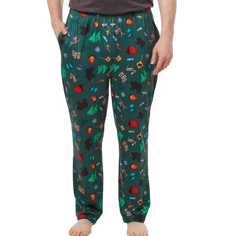 Men's Printed Pajama Lounge Pants Camping Theme
