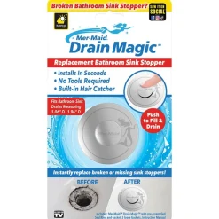 Mer-Maid™ Drain Magic™ Replace Broken Or Missing Bathroom Sink Stopper