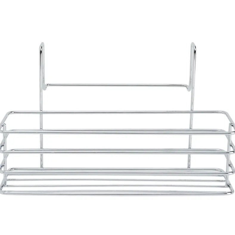 Metal Cabinet Door Organizer Rack with Towel Bar - Kitchen or Bathroom