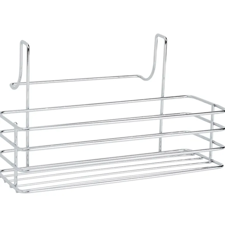 Metal Cabinet Door Organizer Rack with Towel Bar - Kitchen or Bathroom