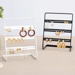 Metal Earring Holder Black or White