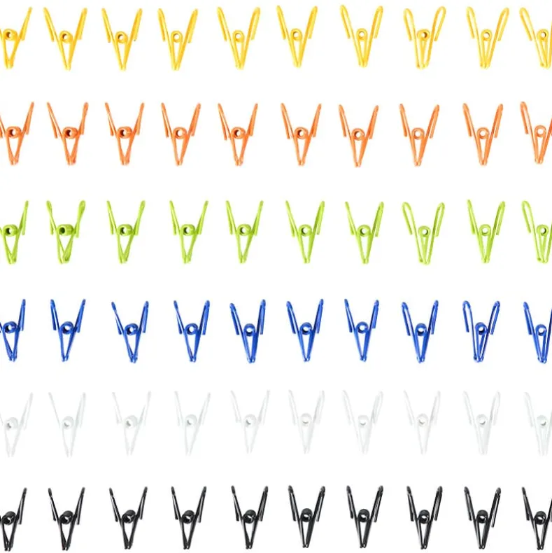 Metal Office Paper & Binder Clips in Multicolor - Set of 60