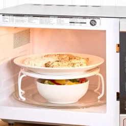 Microwave 4-in-1 Stand, Rack, Splatter Guard, Tray, Stacking Shelf
