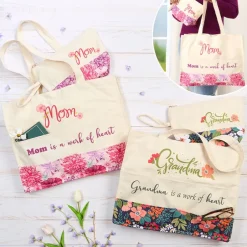 Mom Or Grandma Themed Tote and Clutch Set