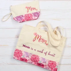 Mom Or Grandma Themed Tote and Clutch Set