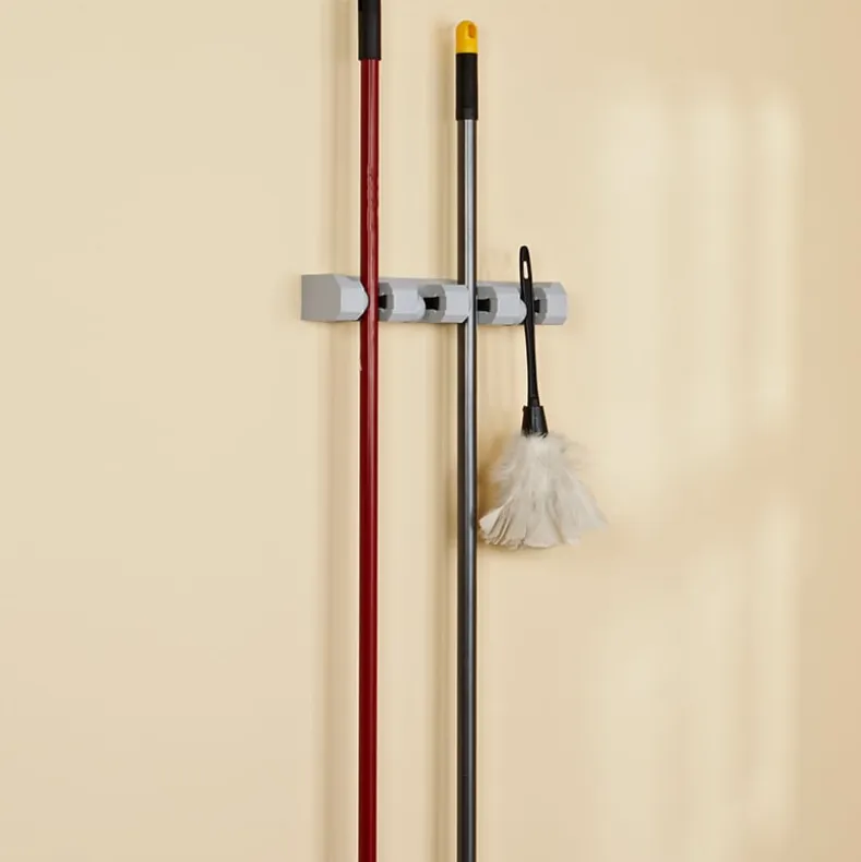 Mop & Broom Wall Mounted Storage Organizer Rack - 4 Slots