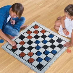 Mossy Oak Checkers and Tic-Tac-Toe Rug - Dual-Sided Game Board