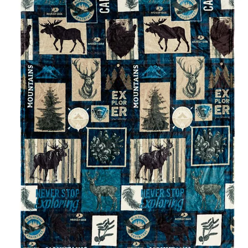 Mossy Oak Never Stop Exploring 50" x 60" Fleece Plush Throw