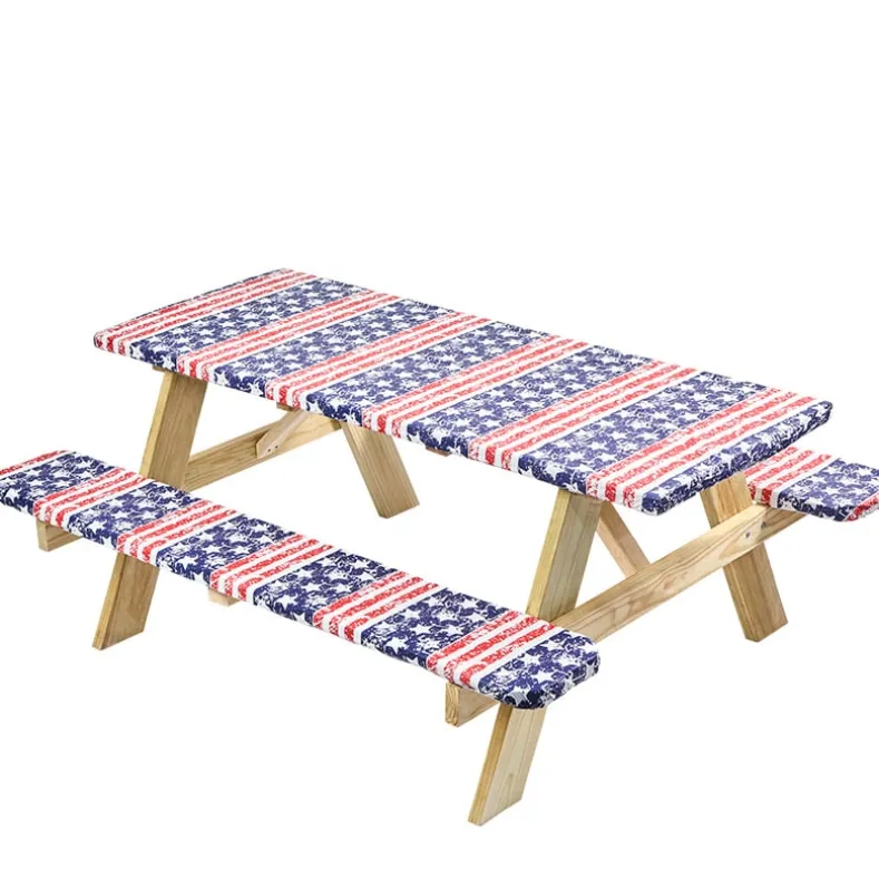 Mossy Oak Stars and Stripes 3-Pc. Vinyl Easy Fit Picnic Tablecloth