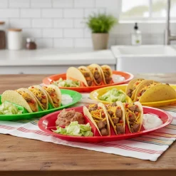 Multicolor Divided Taco Plates - Set of 4