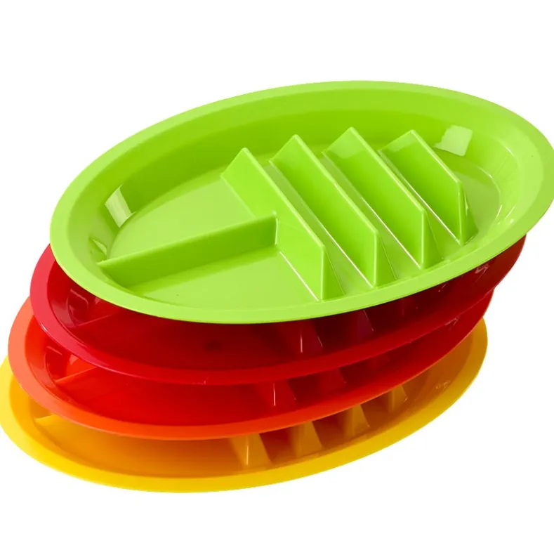 Multicolor Divided Taco Plates - Set of 4