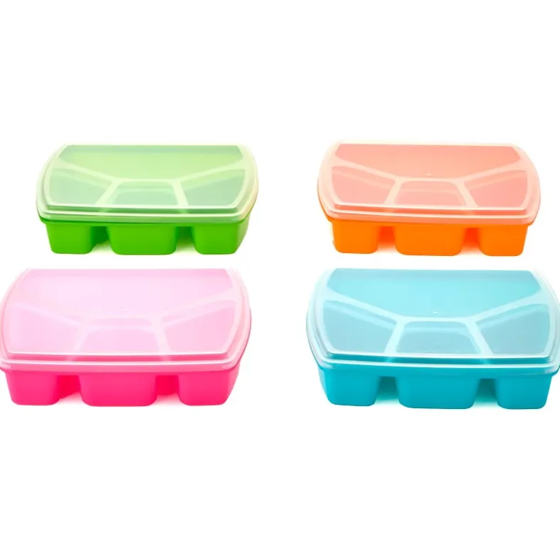 Multicolored Microwave Trays with Lids - Set of 4