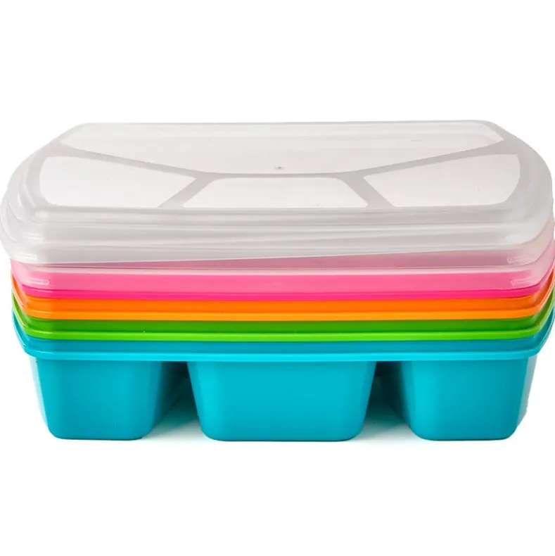 Multicolored Microwave Trays with Lids - Set of 4