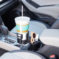 Multifunctional Adjustable Car Cup Holder for Dual Cups and Snacks