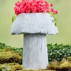 Mushroom Planter Gray Large Medium or Small Garden
