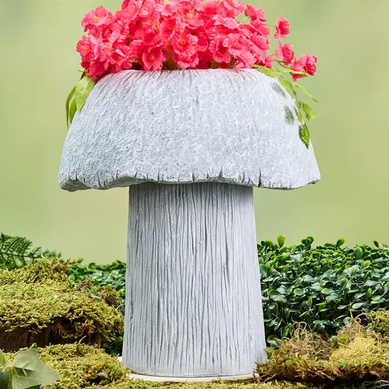 Mushroom Planter Gray Large Medium or Small Garden
