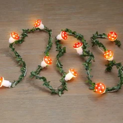 Mushroom String Lights With Greenery