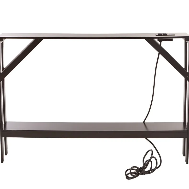 Narrow Console Table with Built in Outlet 33"H