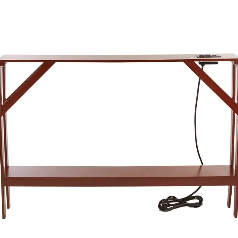 Narrow Console Table with Built in Outlet 33"H