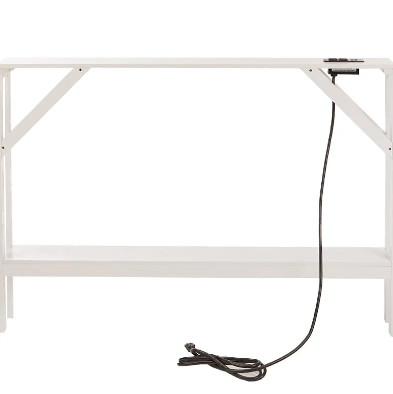 Narrow Console Table with Built in Outlet 33"H