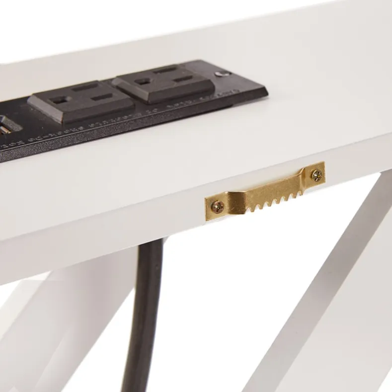 Narrow Console Table with Built in Outlet 33"H