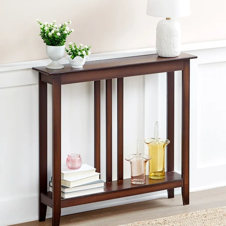 Narrow Entryway Wood Console Accent Table