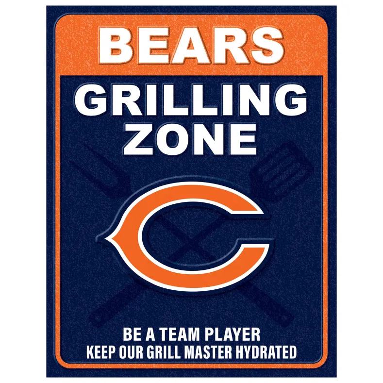 NFL Grill Zone Metal Sign