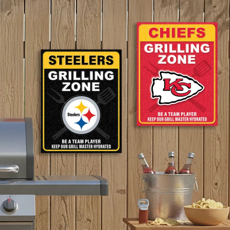 NFL Grill Zone Metal Sign