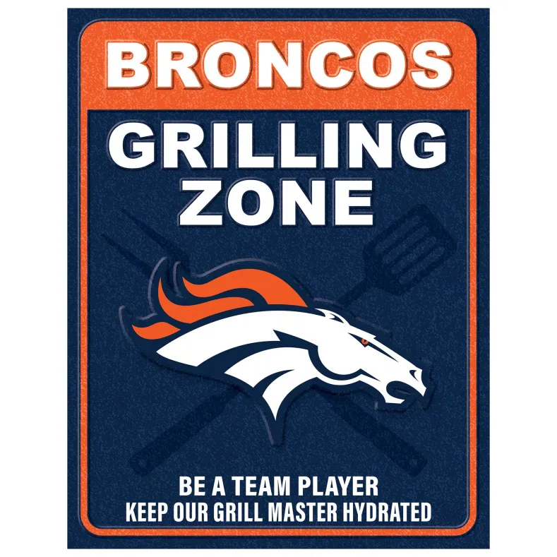 NFL Grill Zone Metal Sign