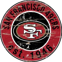 NFL Round Heritage Logo Sign 12