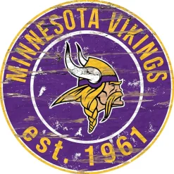 NFL Round Heritage Logo Sign 12