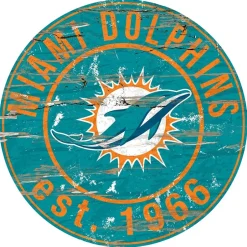 NFL Round Heritage Logo Sign 12