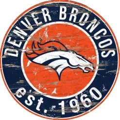 NFL Round Heritage Logo Sign 12