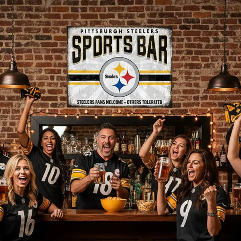 NFL Sports Bar Metal Sign