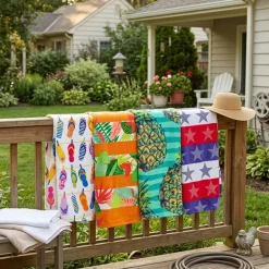 Novelty Beach Towel Cotton Oversized 34x64