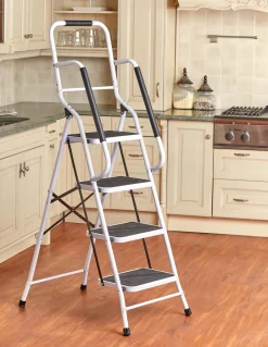 3 or 4 Step Folding Ladder with Handrails