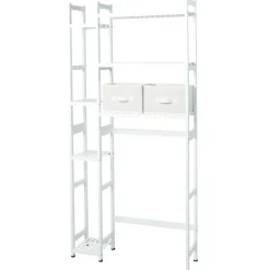 Over-the-Toilet Bathroom Dual Storage Rack with Set of 2 Baskets