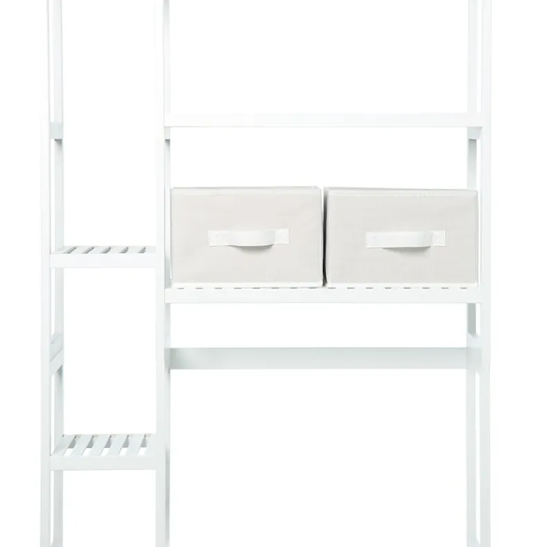 Over-the-Toilet Bathroom Dual Storage Rack with Set of 2 Baskets