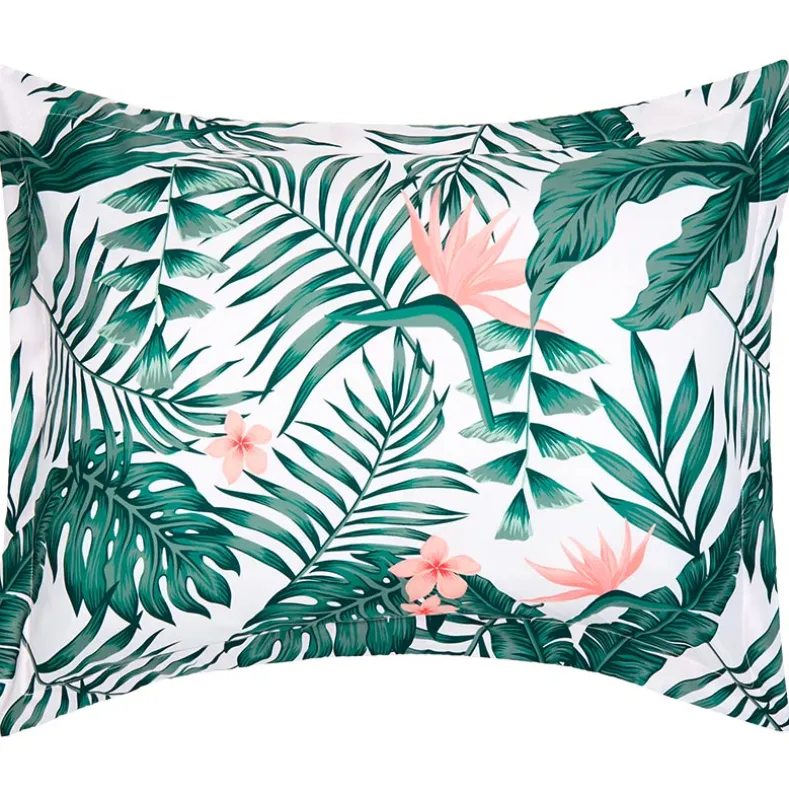 Palm Floral Reversible Full/Queen or King Comforter Set, Decorative Pillow