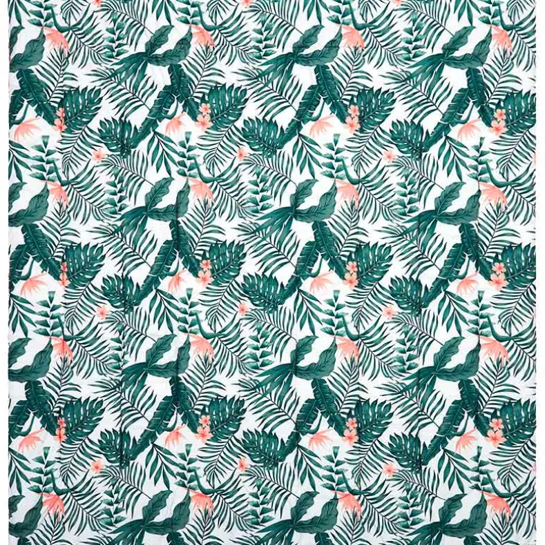 Palm Floral Reversible Full/Queen or King Comforter Set, Decorative Pillow