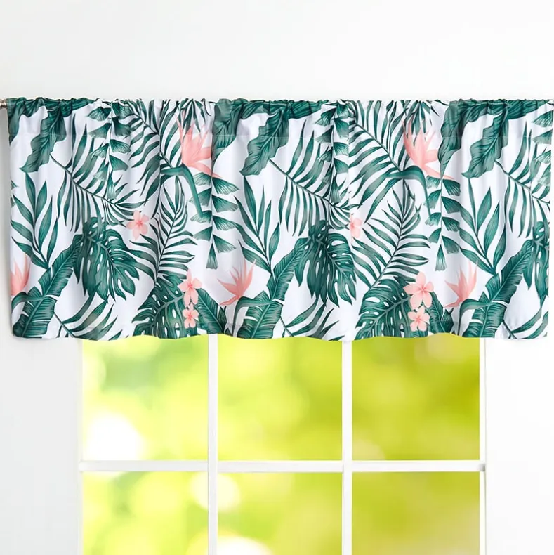 Palm Floral Shower Curtain, Bath Rug, Hand Towels, Valance, or Hooks