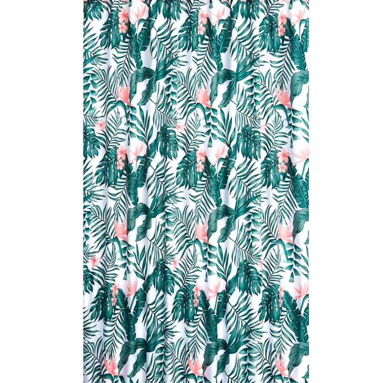 Palm Floral Shower Curtain, Bath Rug, Hand Towels, Valance, or Hooks