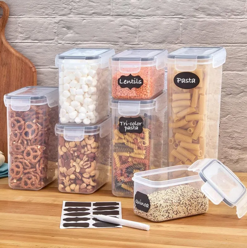 Pantry Food Storage Containers with Labels – Set of 7