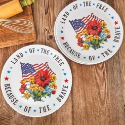 Patriotic American Melamine 12" Serving Platters - Set of 3