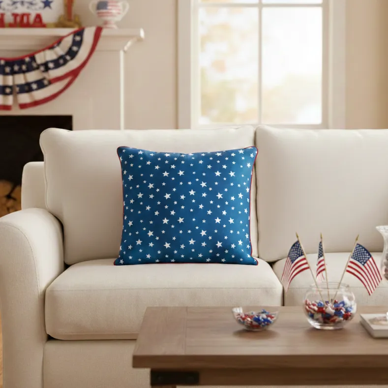 Patriotic Check Sham or Accent Pillow