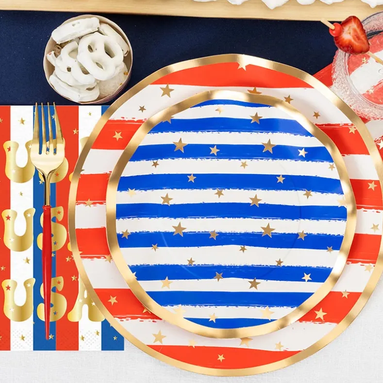 Patriotic Party Paper Dinnerware Plates and Napkins Set