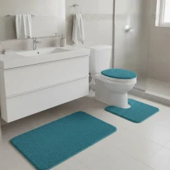 3-Pc Bath Rug Set with Anti-Skid Backing