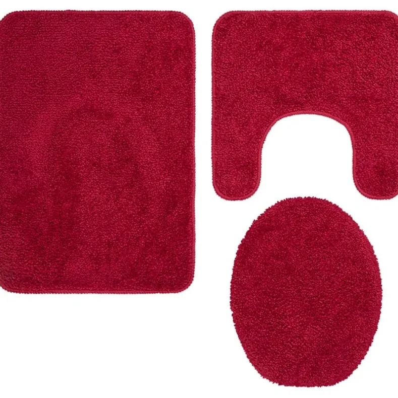 3-Pc Bath Rug Set with Anti-Skid Backing